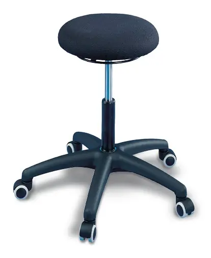 Drehhocker m.Rollen Stoffpolster schwarz Sitz-H.470-600mm Online Kaufen