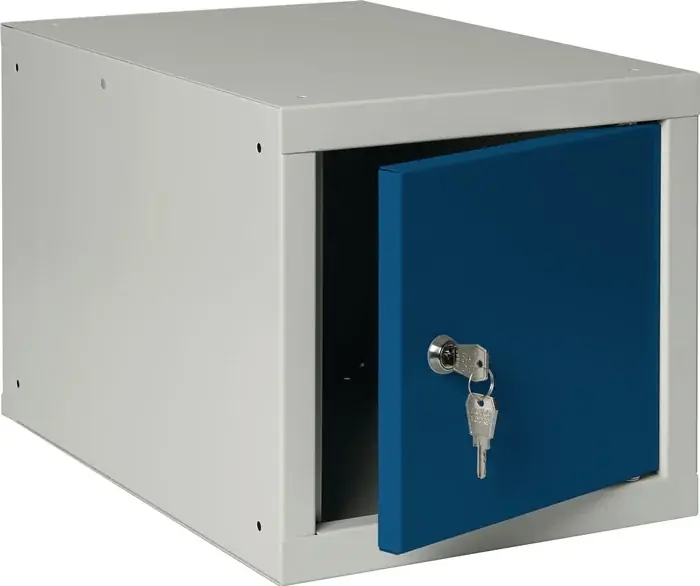 Heißes Angebot Schließfachschrank lichtgrau/enzianblau H450xB450xT450mm 1 Abt.