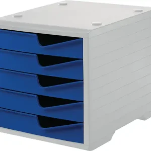 Must-Have Ablagebox 5 Schubl.grau/blau Polystyrol H255xB270xT340mm STYRO