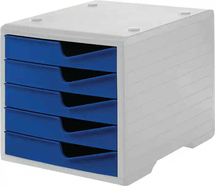 Must-Have Ablagebox 5 Schubl.grau/blau Polystyrol H255xB270xT340mm STYRO
