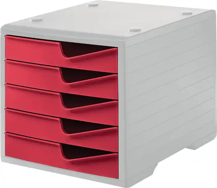 Ablagebox 5 Schubl.grau/cranberry Polystyrol H255xB270xT340mm STYRO Jetzt Kaufen