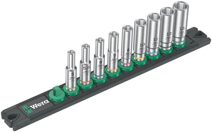 Steckschlüsseleinsatzset Deep 1 9-tlg.Antr.6,3mm (1/4) Zoll WERA Markenware