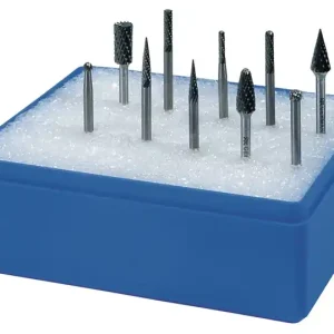Ausverkauf Kleinfrässtiftesatz Schaft-D.3mm 10-tlg.HM Verz.Kreuz Ku.-Kass.TECWERK
