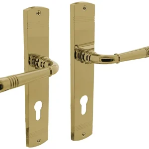 Ausverkauf Langschildschildgarnitur Helena Zamak F3 MS PZ 72mm DIN L/R INTERSTEEL