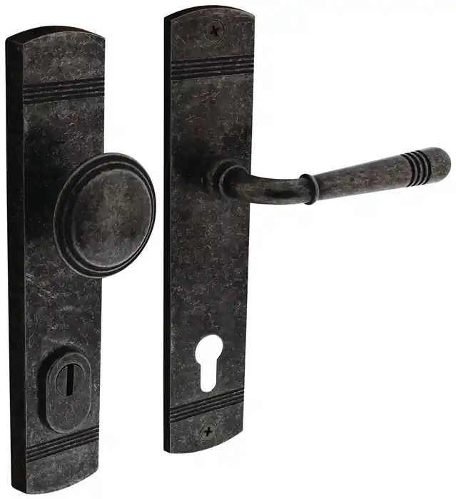 Ausverkauf Schutzgarnitur Helena Stahl/Zamak altgrau 92mm 38-84mm INTERSTEEL
