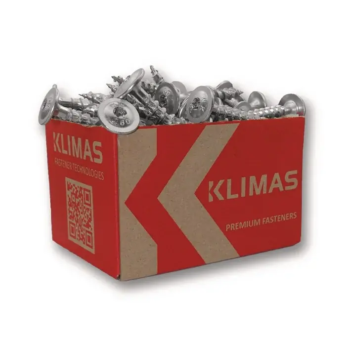 Sonderangebot Tellerkopfschraube 8x160 Tellerkopf hell verz.TX40 KLIMAS VE: 25 Stück