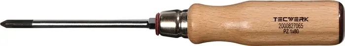 Schraubendreher Gr.PZD 2 Klingen-L.100mm Holzgr.Rundkl.m.6KT Ans.TECWERK Neu
