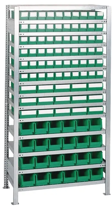 Neu Im Sortiment Steckregal H2000xB1000xT400mm Anbauregal 16 Stahl-Bd.90x3,30x4 transp.TECWERK