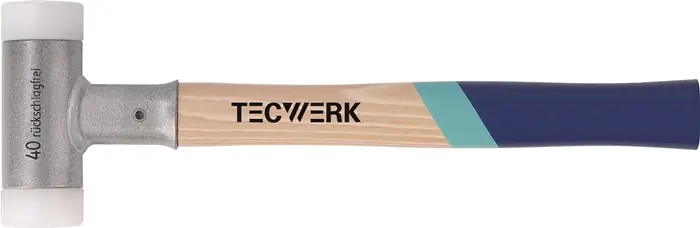 Schonhammer L.350mm Kopf-D.30mm Hickory rückschlagfrei hart Nyl.weiß TECWERK Letzte Chance