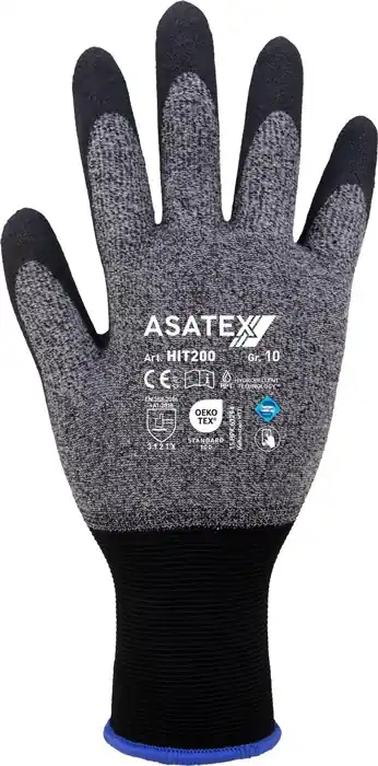 Preiswert Feinstrickhandschuh HIT-200 Gr.9 grau/schwarz EN 388,EN 21420:2020 PSA II VE: 12 Paare