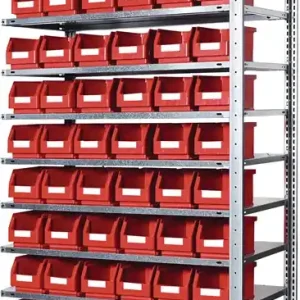Steckregal H2000xB1000xT300mm Anbauregal 10 Stahl-Bd.60xGr.6 rot KAPPES Nur Für Kurze Zeit
