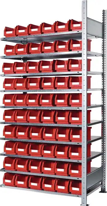 Steckregal H2000xB1000xT300mm Anbauregal 10 Stahl-Bd.60xGr.6 rot KAPPES Nur Für Kurze Zeit