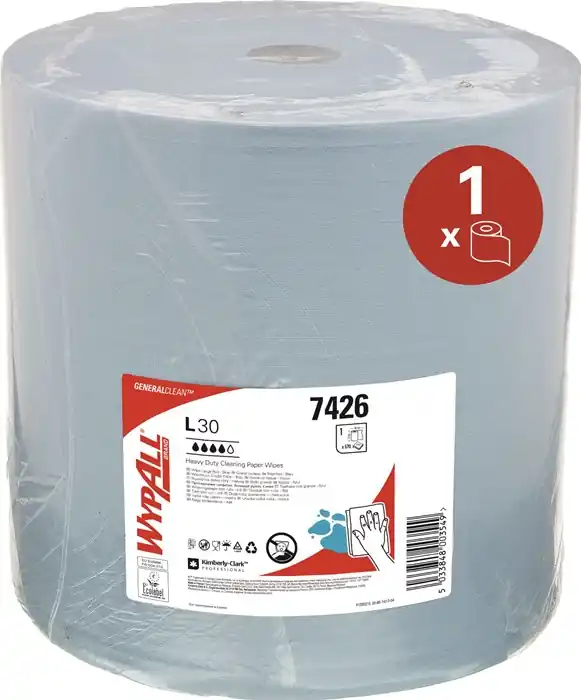 Putztuch WYPALL L30 ULTRA 7426 L.ca.380 mmxB.ca.370mm blau Rl. Preisknaller