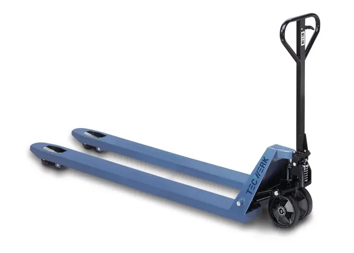 Gabelhubwagen Gabel-L.2000mm Trgf.2000kg STA taubenblau PUR/PUR TECWERK Nur Heute