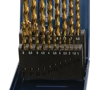 Spiralbohrersatz DIN 338 TypN D.6-10x0,1mm HSS TiN 41tlg.Ku.-Kass.TECWERK Abverkauf