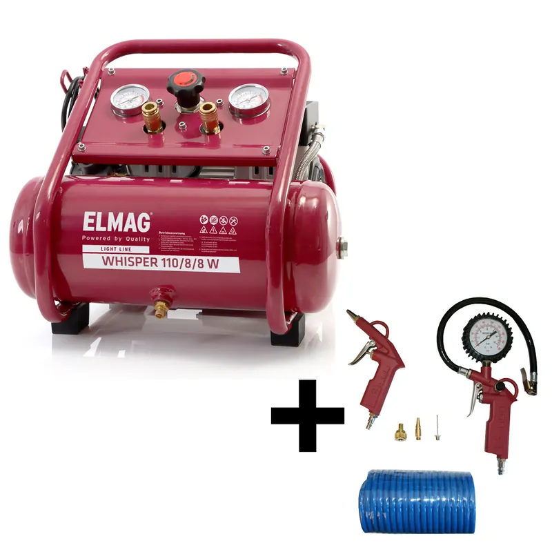 Online Kaufen ELMAG Flüsterkompressor WHISPER 110/8/8 W - inkl. ELMAG Starter-Set