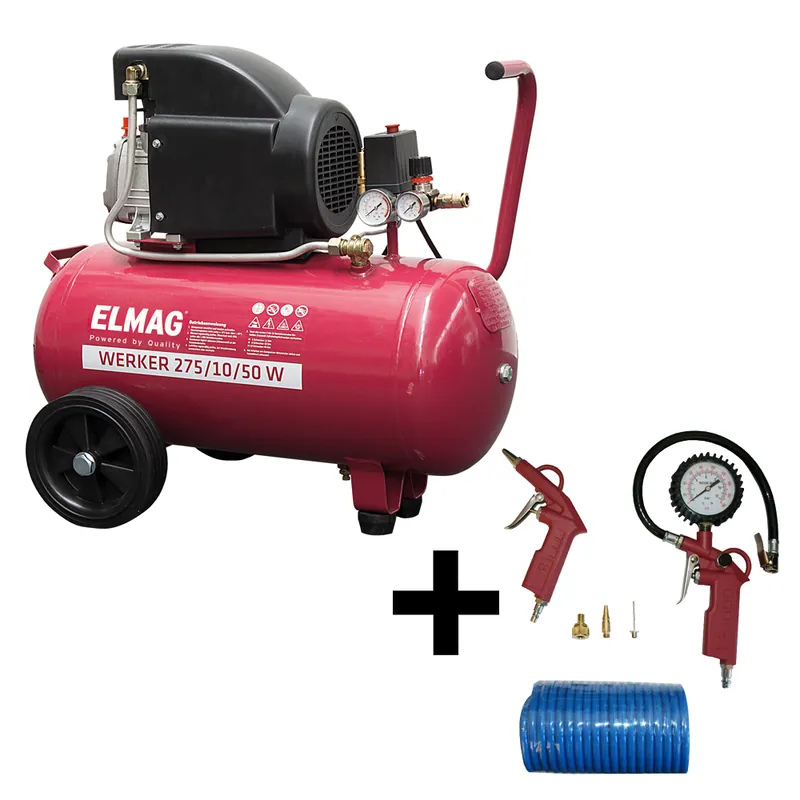 ELMAG Kompressor WERKER 275/10/50 W - inkl. ELMAG Starter-Set Solange Der Vorrat Reicht
