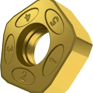 Rabatt Fräswendeschneidplatte ISO PNMQ 1308DNSN:M8330 D.10mm PVD beschichtet Farbe Gold VE: 5 Stück