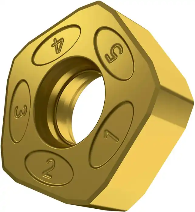 Rabatt Fräswendeschneidplatte ISO PNMQ 1308DNSN:M8330 D.10mm PVD beschichtet Farbe Gold VE: 5 Stück