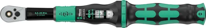 Drehmomentschlüssel Click-Torque Lock A 6 R/L 1/4 Zoll 2,5-25 Nm WERA Preisknaller