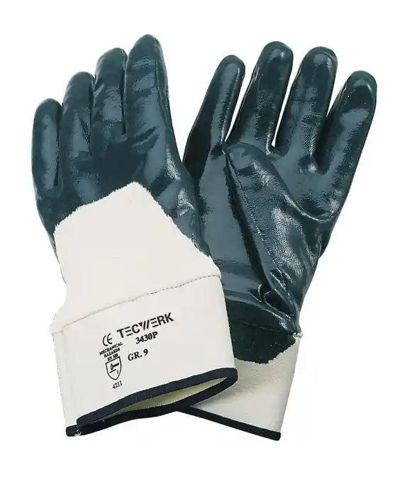 Handschuhe Neckar Gr.10 blau Nitrilteilbeschichtung EN 388 PSA II TECWERK VE: 12 Paare Preisknaller