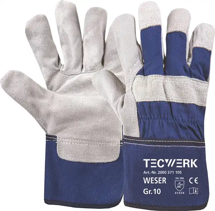 Handschuhe Weser Gr.10 blau EN 388 PSA II TECWERK VE: 12 Paare Nur Für Kurze Zeit