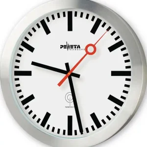 Sale Wanduhr Funkuhr Alu.mattsilber D.300mm 1,5V Balken D.300mm
