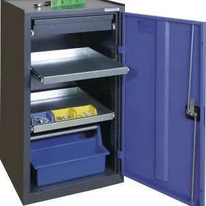 Werkzeug-/Beistellschrank H1000xB500xT500mm 1Schubl.,2Bd.anthrazit/blau TECWERK Preiswert