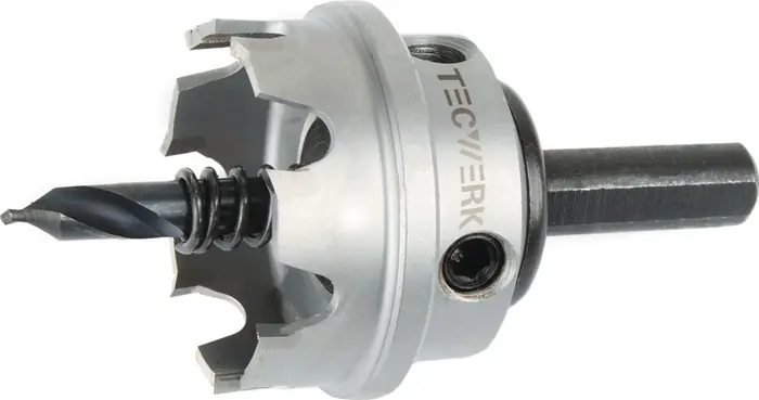 Wochenendangebot Lochsäge D.50mm Schnitt-T.4mm HM-bestückt m.Bohrer u.Feder TECWERK