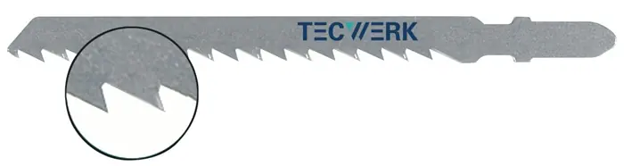 Stichsägeblatt Gesamt-L.100mm Zahnt.4mm S.1,27mm HCS 25 St./Karte TECWERK Wochenendangebot