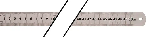Stahlmaßstab L.500mm rostfr.STA Teilung B=mm/1/2mm TECWERK Preis Gesenkt