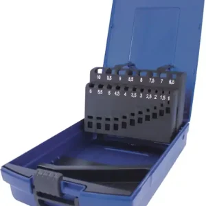 Preisknaller Leerkassette f.Spiralbohrer DIN 338 Abm.1-10mm steig.um 0,5mm 19-tlg.Ku.TECWERK