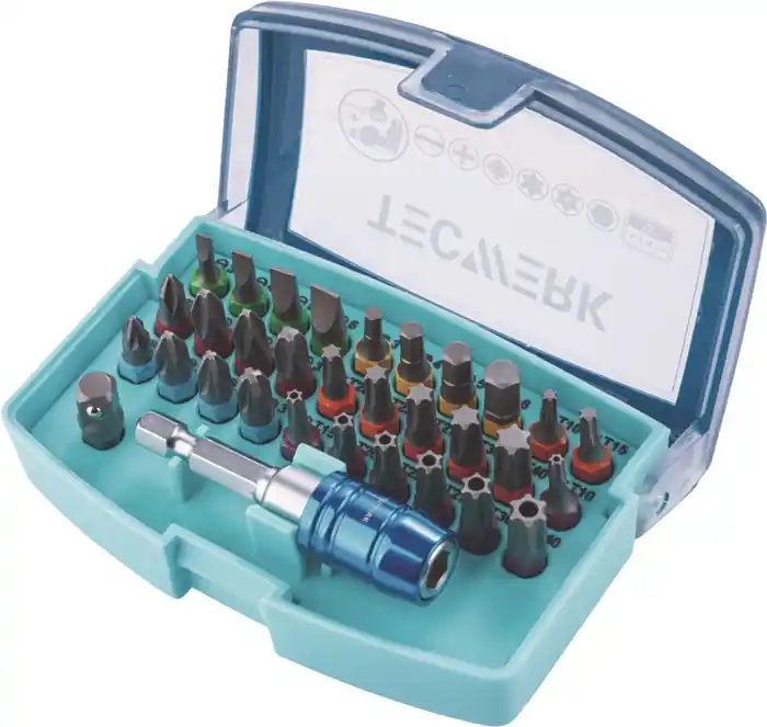 Bitsortiment Torsión 32-tlg.Schlitz/PH/PZD/TX/TX-BO/6Kt.Torsionsbits TECWERK Nur Heute