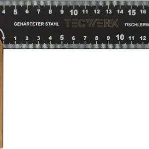 Begrenztes Angebot Schreinerwinkel Schenkel-L.400mm m.Gehrung Kurzer Schenkel 200mm TECWERK