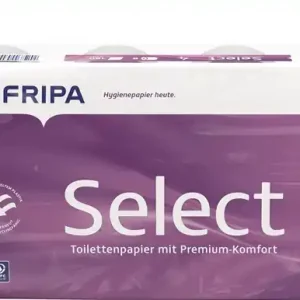 Sofort Bestellen Toilettenpapier Fripa Select 4-lagig Zellstoff hochweiß 6x8 RL=48RL FRIPA VE: 48 Stück