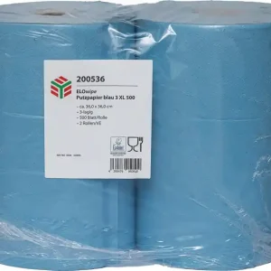 Aktuell Putztuch ELOwipe XL L.ca.360mmxB.ca.360mm blau 3-lagig 2 Rl.à 500 Bl.ELOS VE: 2 Stück