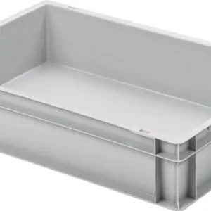 Transportstapelbehälter L600xB400xH120mm o.Deckel hellgrau PP geschl.Griffe Begrenztes Angebot