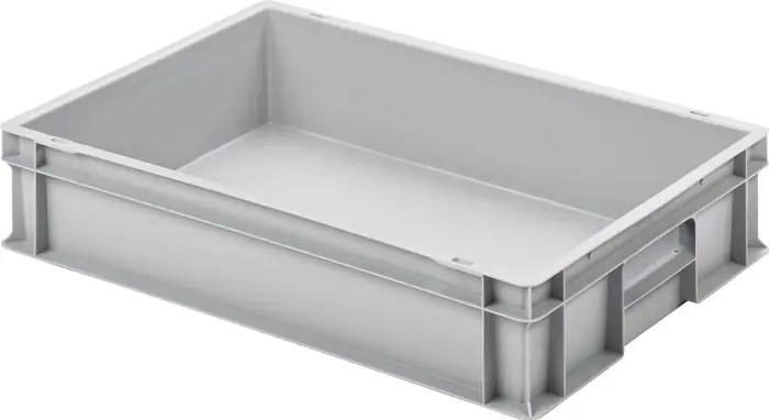 Transportstapelbehälter L600xB400xH120mm o.Deckel hellgrau PP geschl.Griffe Begrenztes Angebot