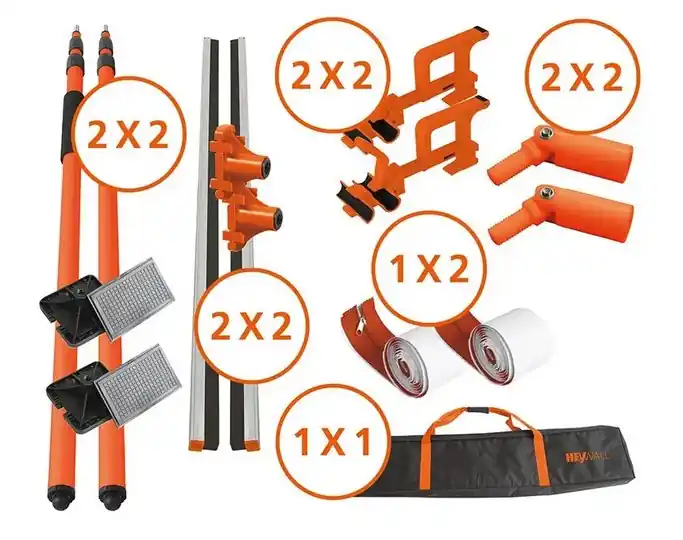 HEYLO Staubschutz-Wand HEYWALL - BasisPlus-Paket - 19-tlg. Preisknaller