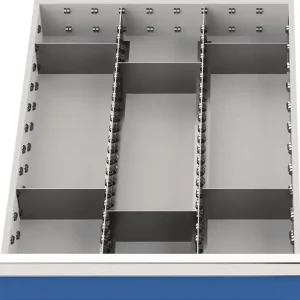 Schubladenunterteilungsmaterial Front-H.100-125mm 2 Längs- u.6 Querteiler Versand Am Gleichen Tag