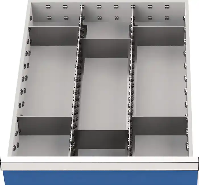 Schubladenunterteilungsmaterial Front-H.100-125mm 2 Längs- u.6 Querteiler Versand Am Gleichen Tag