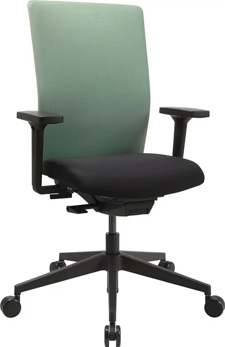 Kracherpreis Bürodrehstuhl Synchr.-M.schwarz/mintgrün 420-540mm m.Lehnen Trgf.110kg TOPSTAR