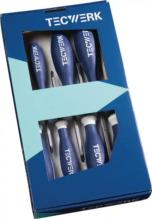 Nur Für Kurze Zeit Schraubendrehersatz 7-tlg.Schlitz/PH/PZD 3K-Griff 6-Kant-Klinge/Ans.TECWERK