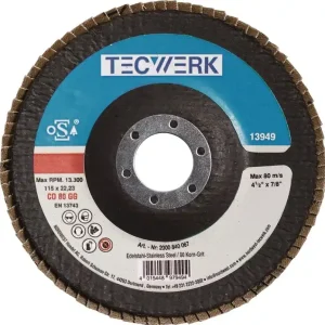 Neue Kollektion Fächerscheibe D.125mm K.80 kon.INOX CO TECWERK VE: 10 Stück