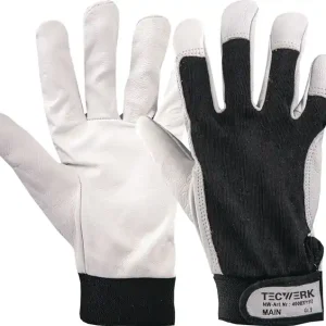 Finale Aktion Handschuhe Main Gr.8 schwarz/naturfarben EN 388 PSA II TECWERK VE: 10 Paare
