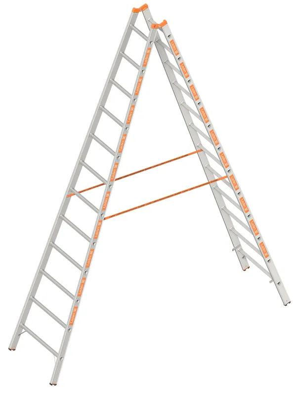 Layher Sprossenstehleiter TOPIC 1039 Aluminiumleiter beidseitig begehbar Markenprodukt