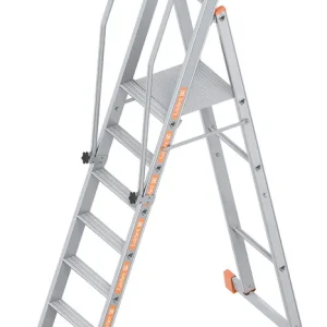 Markenprodukt Layher Plattformleiter TOPIC 1074 einseitig begehbar BG Bau gefördert