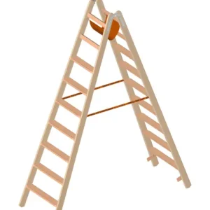 Mega-Angebot Layher Holzstehleiter 1020 mit 80 mm Stufen beidseitig begehbar