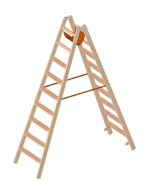 Mega-Angebot Layher Holzstehleiter 1020 mit 80 mm Stufen beidseitig begehbar