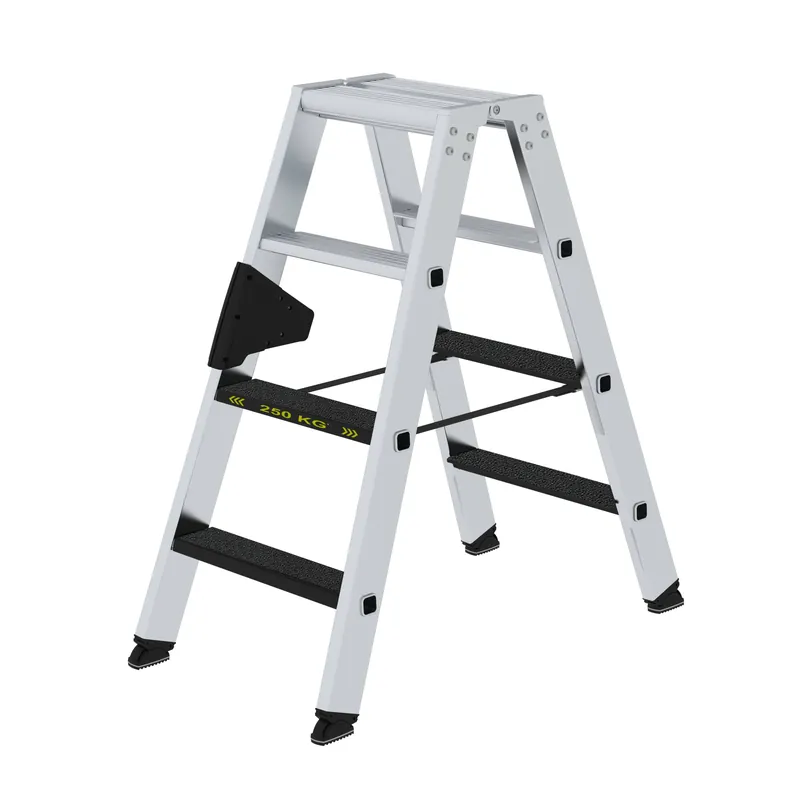 MUNK Stufen-Stehleiter 250 kg beidseitig begehbar mit Clip-Step R13 Billig